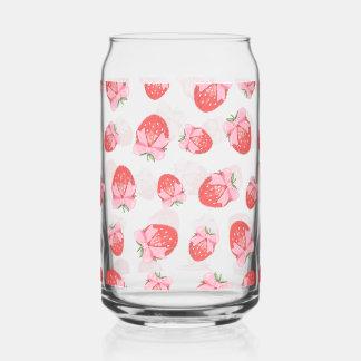 Niedliches Erdbeermuster Coquette Pink Bow Muster Dosenglas