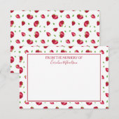 Niedliches Erdbeermuster Dankeskarte (Vorne/Hinten)