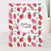 Niedliches Erdbeermuster Dankeskarte (Vorderseite)