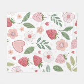 Niedliches Erdbeermuster Fleece Blanket (Vorderseite (Horizontal))