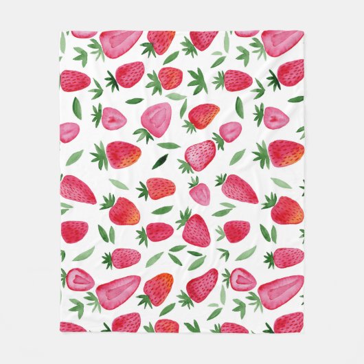 Niedliches Erdbeermuster Fleecedecke (Vorderseite)