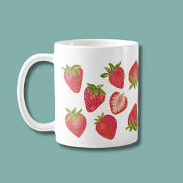 Niedliches Erdbeermuster - Fun Fruit Design Kaffeetasse