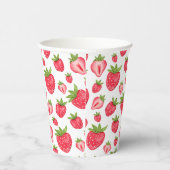 Niedliches Erdbeermuster Geburtstag Pappbecher (Rechts)