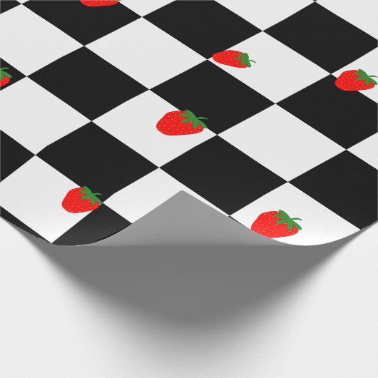 niedliches Erdbeermuster Geschenkpapier (Ecke)