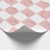 niedliches Erdbeermuster Geschenkpapier (Ecke)