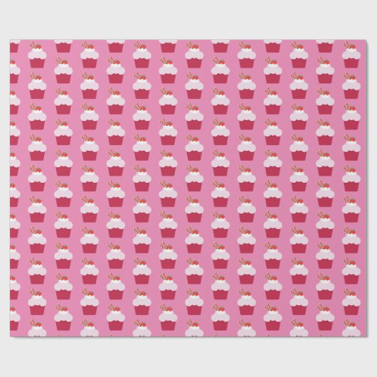 Niedliches Erdbeermuster Geschenkpapier (Flach)