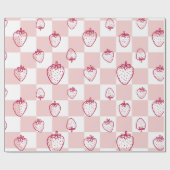 niedliches Erdbeermuster Geschenkpapier (Flach)