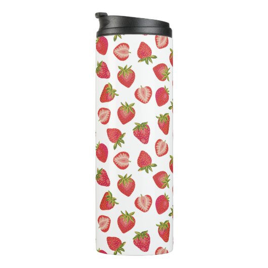 Niedliches Erdbeermuster im Sommer Thermosbecher (Nach rechts gedreht)