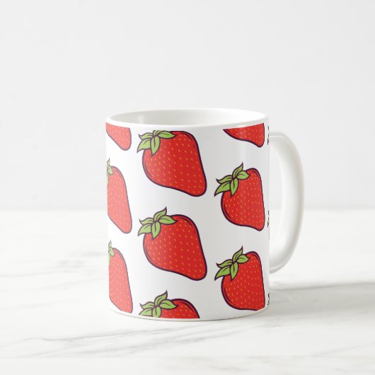 Niedliches Erdbeermuster Kaffeetasse (VorderseiteRechts)