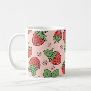 Niedliches Erdbeermuster Kaffeetasse