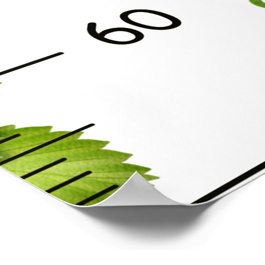 Niedliches Erdbeermuster mit Blätter Wachstumstabe Poster (Ecke)