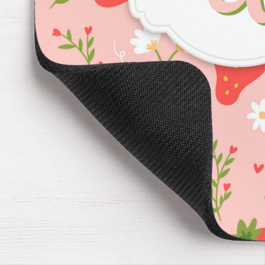 Niedliches Erdbeermuster Mousepad (Ecke)