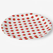 Niedliches Erdbeermuster Pappteller (Schrägansicht)