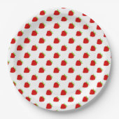 Niedliches Erdbeermuster Pappteller (Vorderseite)
