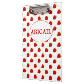 Niedliches Erdbeermuster | PERSONALISIERT Klemmbrett (Links)