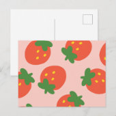 Niedliches Erdbeermuster Postkarte (Vorne/Hinten)
