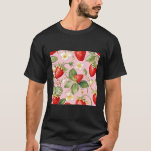 Niedliches Erdbeermuster T-Shirt