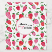 Niedliches Erdbeermuster Weinetikett (Einzelnes Label)