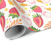 Niedliches Erdbeerpapier Geschenkpapier (Rolleneckpunkt)