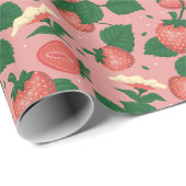 Niedliches Erdbeerpapier Geschenkpapier (Rolleneckpunkt)