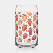 Niedliches Erdbeerrosa Muster Dosenglas (Vorderseite)