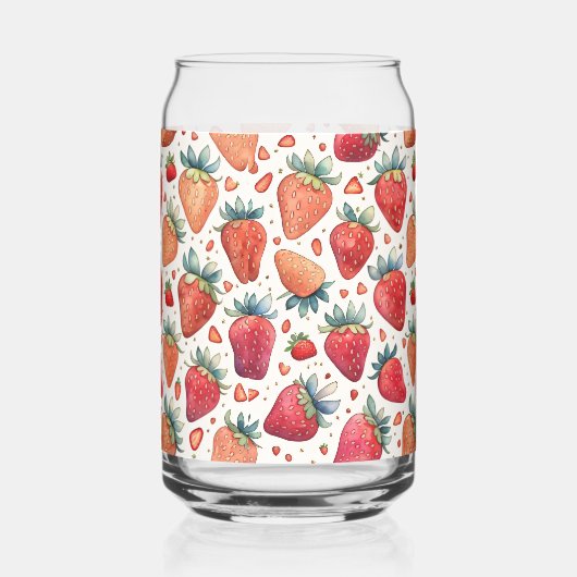 Niedliches Erdbeerrosa Muster Dosenglas (Rückseite)