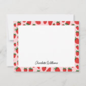 Niedliches Erdbeerrosa Muster Personalisiert Mitteilungskarte (Vorderseite)