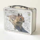Niedliches Erdeichhörnchen Nature Foto Metall Brotdose (Rückseite)