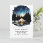 Niedliches Erlebnis unter den Bergen Kinderdusche Einladung (Stehend Vorderseite)