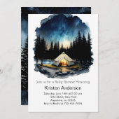 Niedliches Erlebnis unter den Bergen Kinderdusche Einladung (Vorne/Hinten)