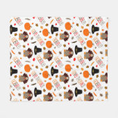 Niedliches Erntedank-Muster verschlingen geben Fleecedecke (Vorderseite (Horizontal))