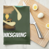 Niedliches Erntedanktruthahn Feiertags-Küchentuch Geschirrtuch (Viertel Falte)