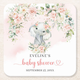 Niedliches Erröten und Gold des Babybabys Rechteckiger Pappuntersetzer