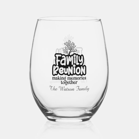 Niedliches Erstellen von Erinnerungen Wiedersehen Weinglas Ohne Stiel (Vorderseite)