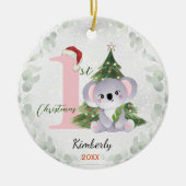 Niedliches erstes Baby-Weihnachtsbaum Keramik Ornament (Vorne)