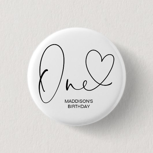 Niedliches erstes Geburtstags-Abzeichen für Button (Vorderseite)