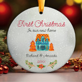 Niedliches erstes Weihnachts-neues Zuhause-Cookie- Keramik Ornament