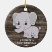 Niedliches erstes Weihnachtsjunge Keramik Ornament (Hinten)