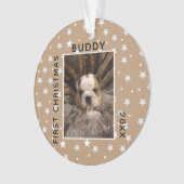 Niedliches Erstes Weihnachtsjunges Foto Ornament (Vorderseite)