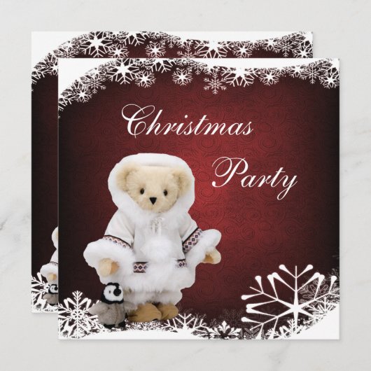 Niedliches EskimoTeddybärn-u. Einladung (Vorne/Hinten)