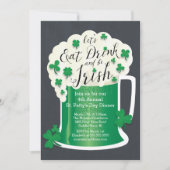 Niedliches Essen Drink Be Irish St Patrick's Day P Einladung (Vorderseite)