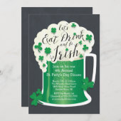Niedliches Essen Drink Be Irish St Patrick's Day P Einladung (Vorne/Hinten)
