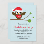 Niedliches Eule auf einer Zweigniederlassung - Wei Einladung (Vorne/Hinten)