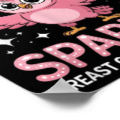 Niedliches Eule-Dabbing kann mich Brustkrebs nicht Poster (Ecke)