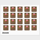 Niedliches Eule Danke Baby Dusche Square Aufkleber (Blatt)