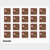 Niedliches Eule Danke Baby Dusche Square Aufkleber (Blatt)