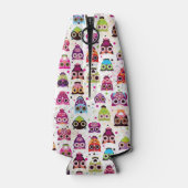 Niedliches Eule-Hintergrundmuster für Kinder Flaschenkühler (Rückseite)