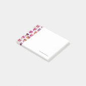 Niedliches Eule-Hintergrundmuster für Kinder Post-it Klebezettel (angewinkelt)