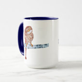 Niedliches Eule im Strick Strumpf Oberteil Weiße T Tasse (Vorderseite Links)