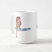 Niedliches Eule im Strick Strumpf Oberteil Weiße T Tasse (Vorderseite Links)